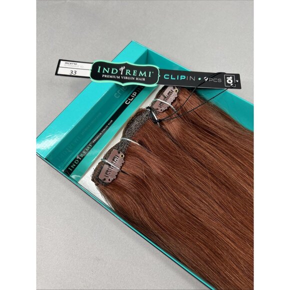 Indi Remi 9 Pc 10” Clip-in #33 Auburn Straight Human Virgin Hair Bobbi Boss - Picture 4 of 9